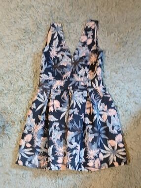 Alythea Navy Dress with Pink Trim